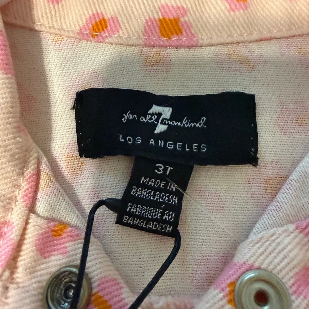 7 For All Mankind Pink Floral Button-Front Dress